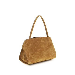 Beigefarbene Ziegenleder-Schultertasche
