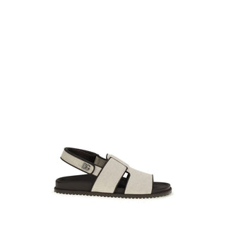 Sandalias planas Bos Taurus de piel de becerro beige