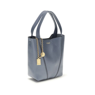Schultertasche aus blauem Kalbsleder vom Bos Taurus