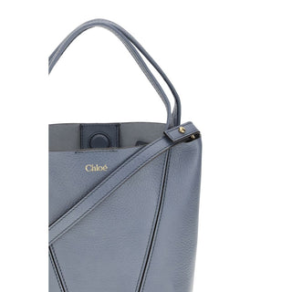 Schultertasche aus blauem Kalbsleder vom Bos Taurus