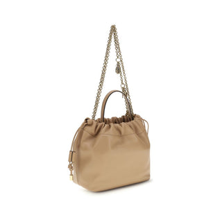 Beige Lammleder Ovis Aries Aries Umhängetasche