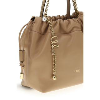 Beige Lammleder Ovis Aries Aries Umhängetasche