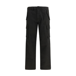 Pantalones cargo de algodón negro  