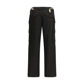 Pantalones cargo de algodón negro  
