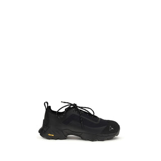Black Polyester Athletic Sneakers