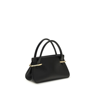 Handtasche aus schwarzem Kalbsleder (Bos Taurus)