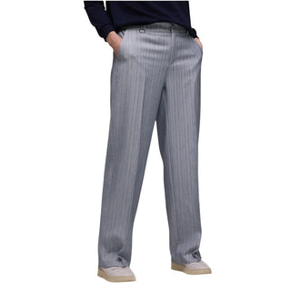 Pantalones casuales de poliéster azul