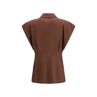 Chaqueta marrón de viscosa