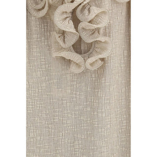 Vestido casual beige de lyocell