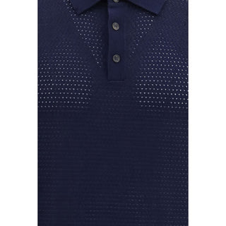 Blue Cotton Polo Shirt
