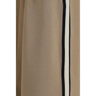 Beige Cotton Casual Pants