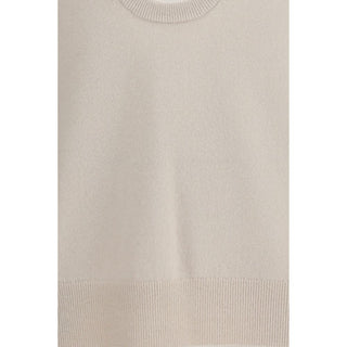 Beige Cashmere Sleeveles Sweater