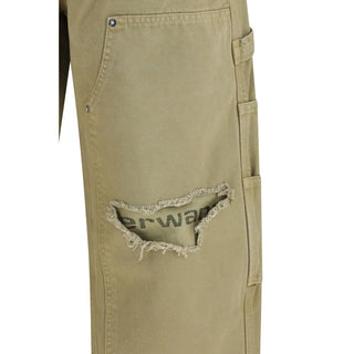 Bicolor Cotton Cargo Pants