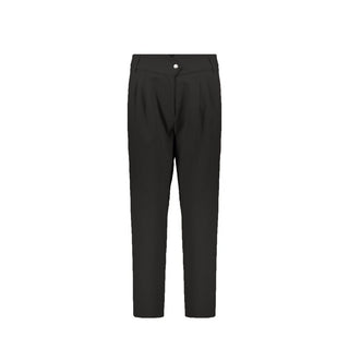 Black Elastane Casual Pants