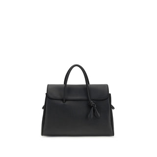 Bolso de mano de cuero de becerro negro Bos Taurus
