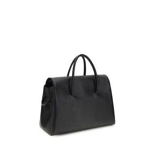 Bolso de mano de cuero de becerro negro Bos Taurus