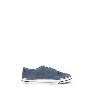 Blaue Halbschuhe aus Leinen