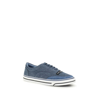 Blaue Halbschuhe aus Leinen