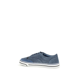 Blaue Halbschuhe aus Leinen