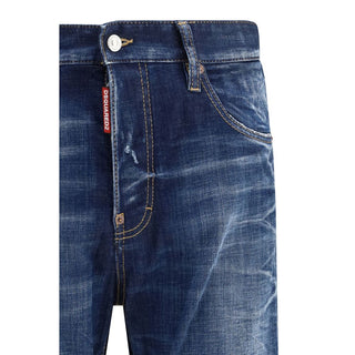 Jeans azules de algodón denim