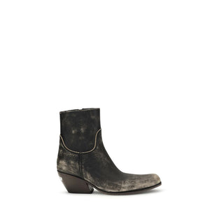 Schwarze Kalbsleder-Stiefeletten aus Bos Taurus