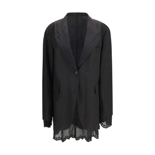 Schwarzer Leinenblazer