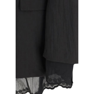 Schwarzer Leinenblazer