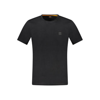 Black Cotton Men T-Shirt