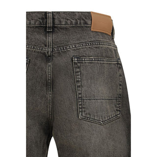 Black Cotton Relaxed Fit Jeans