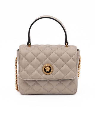 Stepptasche aus taupefarbenem Leder