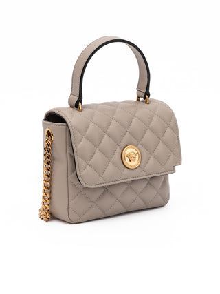 Stepptasche aus taupefarbenem Leder