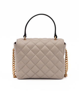 Stepptasche aus taupefarbenem Leder