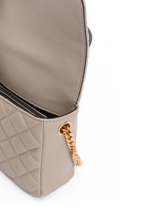Stepptasche aus taupefarbenem Leder