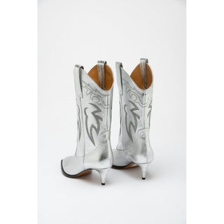 Mehrfarbige Viskose-High-Heel-Stiefel
