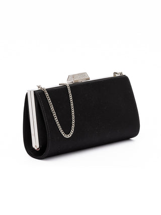 Bolso bandolera de satén negro