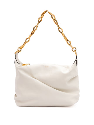 Weiße Diamant Hobo Leder Schultertasche