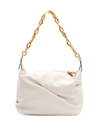 Weiße Diamant Hobo Leder Schultertasche