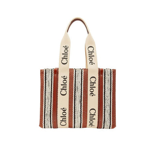 Bolso tote de lino marrón