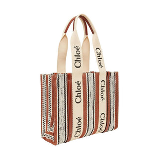 Bolso tote de lino marrón