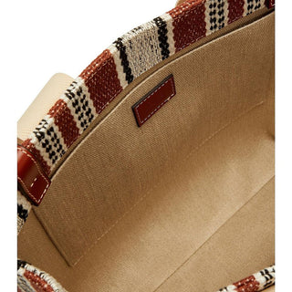 Bolso tote de lino marrón