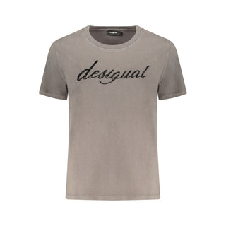 Camiseta gris de algodón para mujer