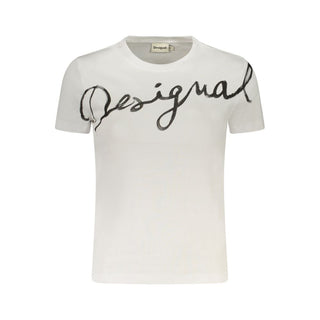 Camiseta blanca de algodón para mujer