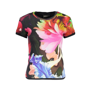 Camiseta de algodón negra para mujer