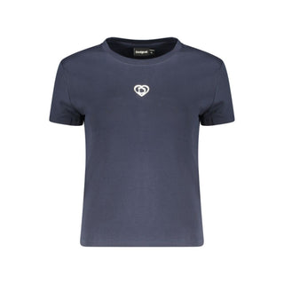 Camiseta azul de algodón para mujer  