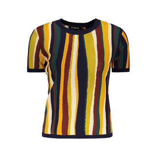 Camiseta de viscosa azul para mujer