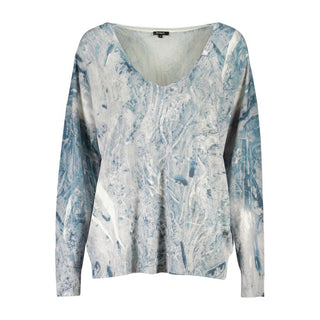 Suéter de viscosa azul para mujer