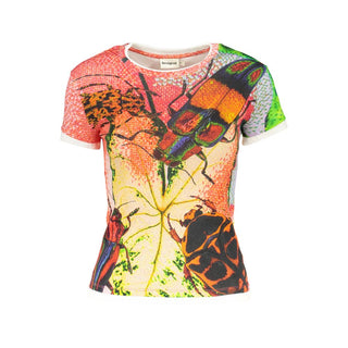 Camiseta de mujer de algodón rojo