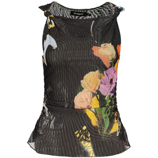 Camiseta sin mangas de poliéster negra para mujer