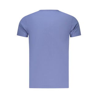 Blaues Baumwoll-Herren-T-Shirt
