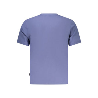 Blaues Baumwoll-Herren-T-Shirt